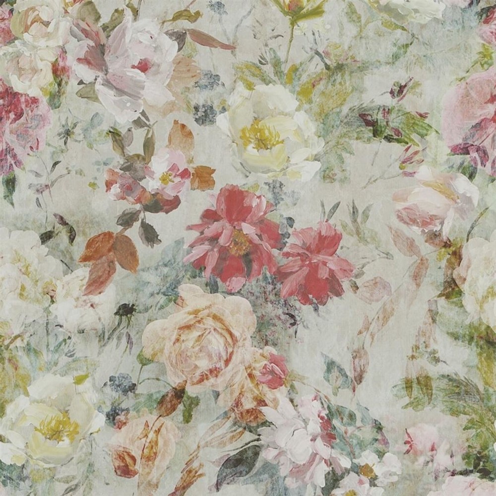 Marianne Floral Wallpaper PDG712 by Designers Guild in Linen Multi